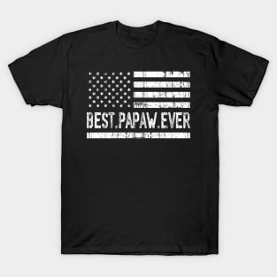 Father's Day Best Papaw Ever with US American Flag T-Shirt